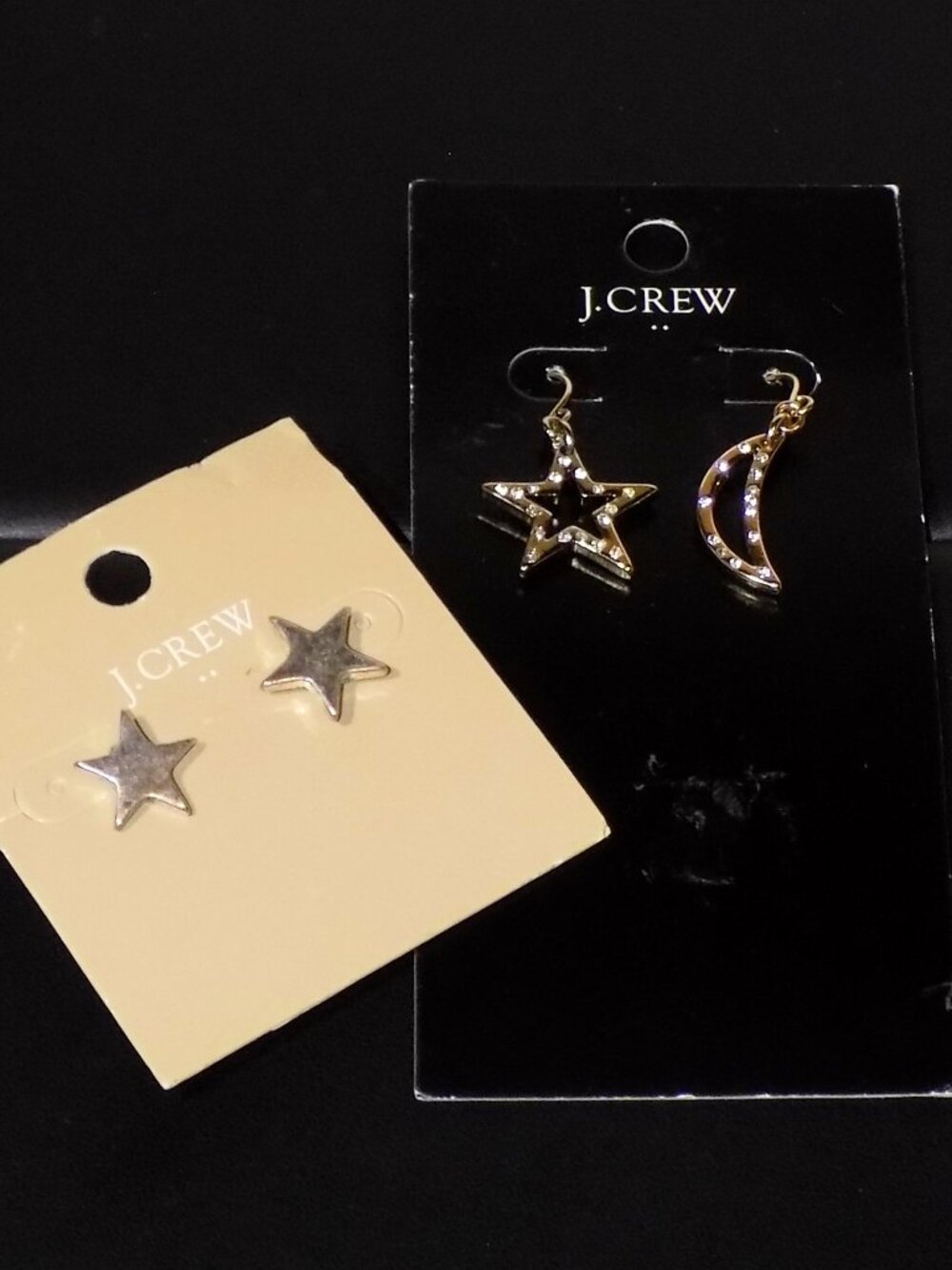 Lot of 2 New Pairs J. Crew Celestial Moon & Stars Earrings Bundle